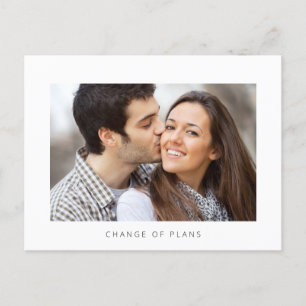 Cartão Postal De Anúncio Mudança de Data de Casamento Adiada Fotografia Sim