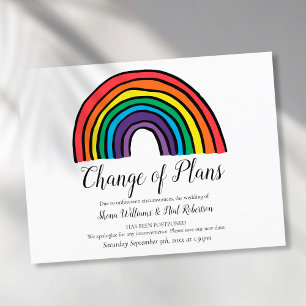 Cartão Postal De Anúncio Mudança de Data de Script Moderno Chuva de Cores A