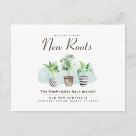 Cartão Postal De Anúncio Mudança de Endereço Botânico