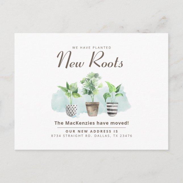 Cartão Postal De Anúncio Mudança de Endereço Botânico (Frente)