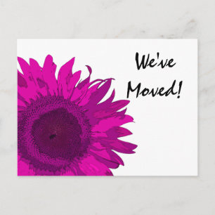 Cartão Postal De Anúncio Mudança de endereço cor-de-rosa-claro