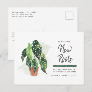 Cartão Postal De Anúncio Mudança de Endereço da Planta em Vaso Movimentação