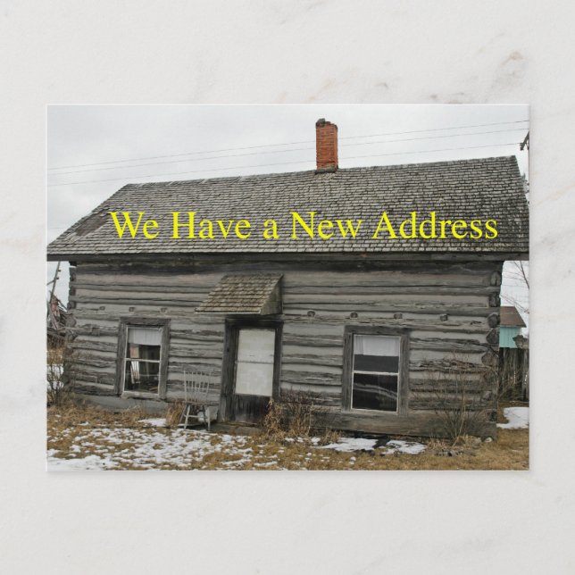 Cartão Postal De Anúncio Mudança de endereço de cabine 1800s (Frente)