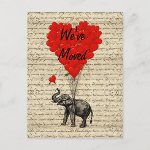 Cartão Postal De Anúncio Mudança de endereço de elefante cômoda