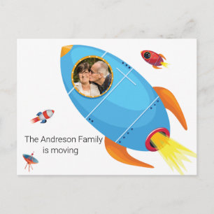 Cartão Postal De Anúncio Mudança de endereço Desativamos a explosão do espa