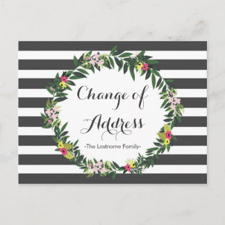 Cartão Postal De Anúncio Mudança de Endereço Floral Jungle