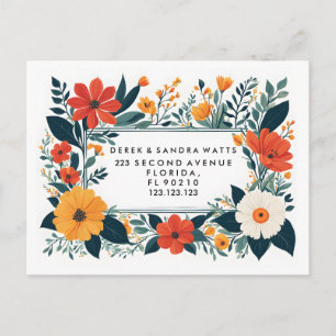 Cartão Postal De Anúncio Mudança de endereço movemos botânico amarelo