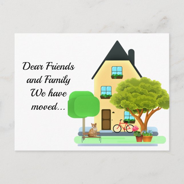 Cartão Postal De Anúncio Mudança de endereço / Movimentamos (Frente)