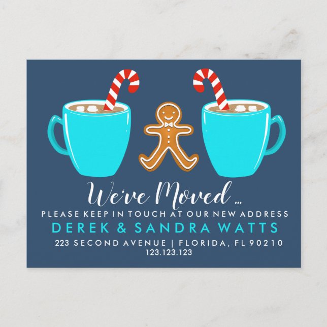 Cartão Postal De Anúncio Mudança de endereço mudamos de casa Natal Anno (Frente)