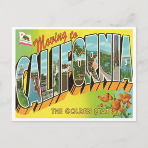 Cartão Postal De Anúncio Mudança de endereço para California Vintage Change