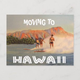 Cartão Postal De Anúncio Mudança de endereço para Hawaii Vintage Change of
