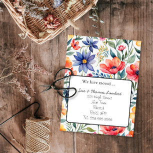 Cartão Postal De Anúncio mudança de endereço postal floral