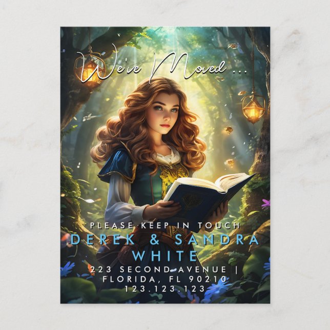 Cartão Postal De Anúncio Mudança de endereço que movemos (Frente)