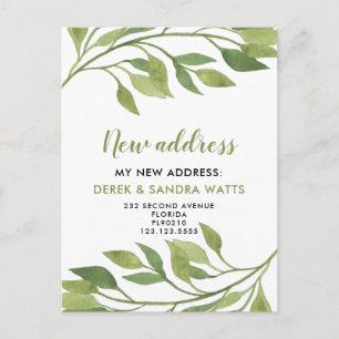 Cartão Postal De Anúncio Mudança de endereço que movemos botânico