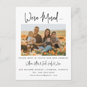 Cartão Postal De Anúncio Mudança de endereço que movemos fotos da família d
