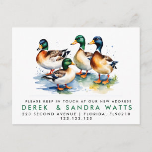 Cartão Postal De Anúncio mudança de endereço que movemos o lançamento DUCKS