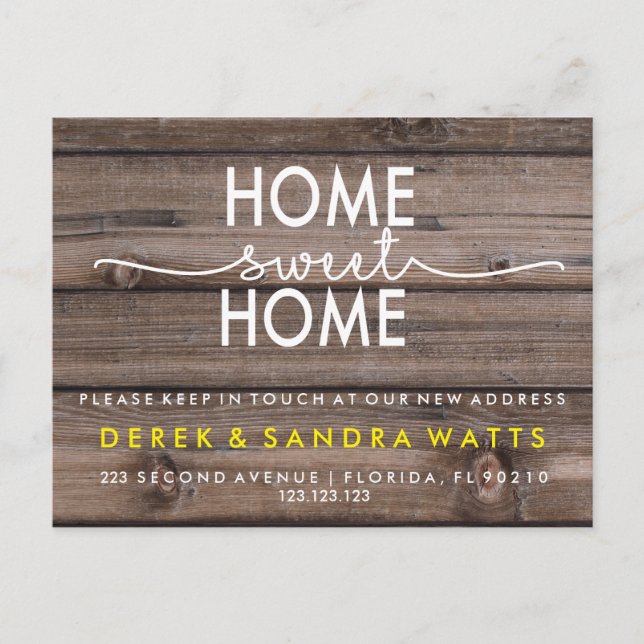 Cartão Postal De Anúncio Mudança de endereço que mudamos para casa tropical (Frente)