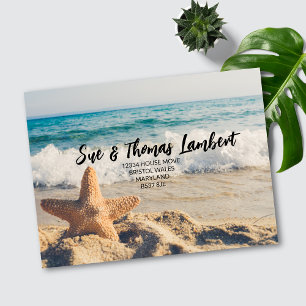 Cartão Postal De Anúncio Mudança de opinião do beira-mar da casa nova de