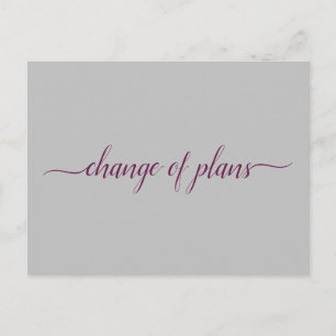 Cartão Postal De Anúncio Mudança de Planos Casamento Adiado Cassis & Gray