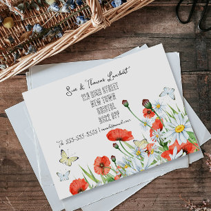 Cartão Postal De Anúncio Mudança do design floral de endereço