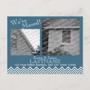 Cartão Postal De Anúncio Mudança do padrão de vetor de endereço com o azul