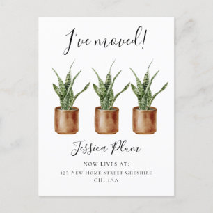Cartão Postal De Anúncio Mudança Elegante de Endereço que Movi