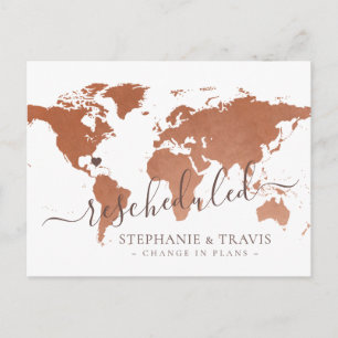 Cartão Postal De Anúncio Mudança nos Planos Adiada Casamento de Destino