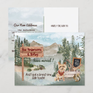Cartão Postal De Anúncio Mudando Cachorro Yorkshire Terrier Novo Endereço P