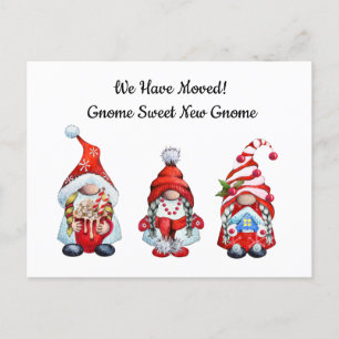 Cartão Postal De Anúncio Mudando Novo Lar Gnomo Doce Gnomo Vermelho
