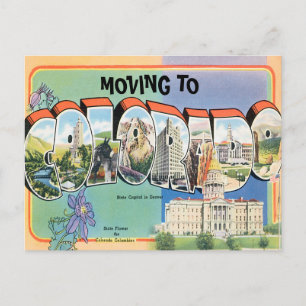 Cartão Postal De Anúncio Mudando para Colorado Vintage Change of Address