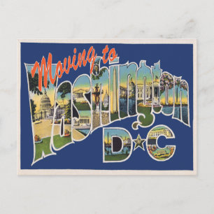 Cartão Postal De Anúncio Mudando para Washington DC Mudança de Endereço Vin