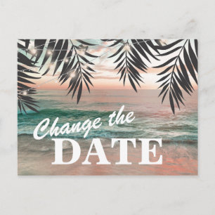 Cartão Postal De Anúncio Mudar a Data Destino de Praia Tropical