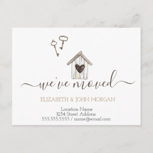 Cartão Postal De Anúncio Mudei a casa de madeira das chaves para o novo end