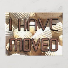 Cartão Postal De Anúncio Mudei de endereço, Novo Endereço Conchas Tijolos d