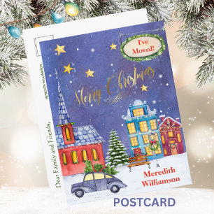 Cartão Postal De Anúncio Mudei de orçamento Postal de Natal Vila
