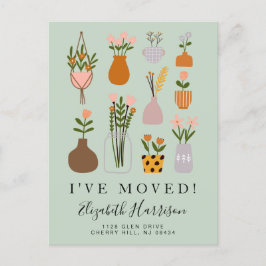 Cartão Postal De Anúncio Mudei Plantas Boho Verde Salvia Mudança