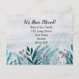 Cartão Postal De Anúncio Mudou de casa se mudou para o estrangeiro mudou de