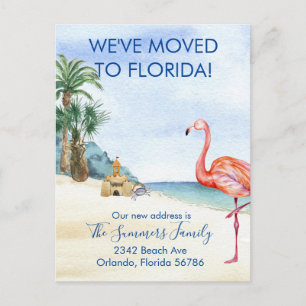 Cartão Postal De Anúncio Mudou-se para a Praia de Aquarela da Flórida Mar O