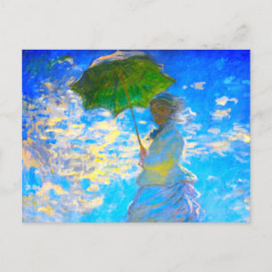 Cartão Postal De Anúncio Mulher com Guarda-Sol de Monet
