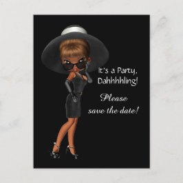 Cartão Postal De Anúncio Mulher Diva Salve a Data