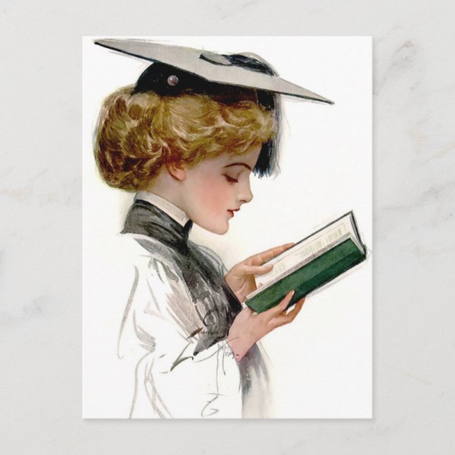 Cartão Postal De Anúncio Mulher Graduada Vintage (Frente)