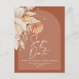 Cartão Postal De Anúncio Na moda de erva-de-pampas-boêmia moderna