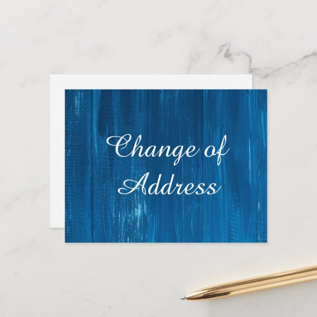 Cartão Postal De Anúncio Na moda de madeira Mudança de endereço (Frente/Verso In Situ)