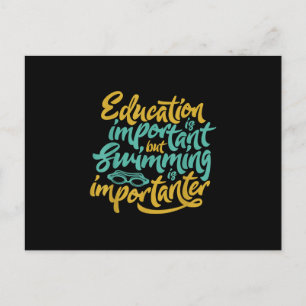Cartão Postal De Anúncio Nadar É Importante, Nadadores Engraçados Dedicam
