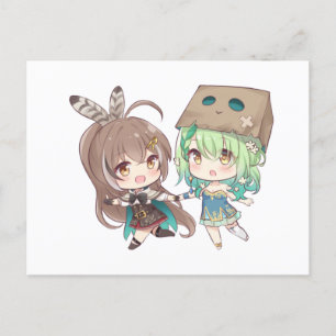 Cartão Postal De Anúncio Nanashi Mumei (七詩ムメイ) e Ceres Fauna (セレス・ファウナ)