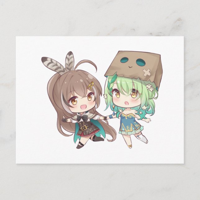 Cartão Postal De Anúncio Nanashi Mumei (七詩ムメイ) e Ceres Fauna (セレス・ファウナ) (Frente)