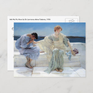 Cartão Postal De Anúncio Não me pergunte mais pelo casamento de Alma Tadema