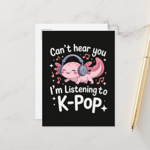 Cartão Postal De Anúncio Não Posso Ouvir Você Estou Ouvindo K-Pop