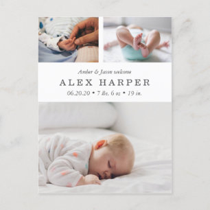 Cartão Postal De Anúncio Nascimento clássico da colagem da foto