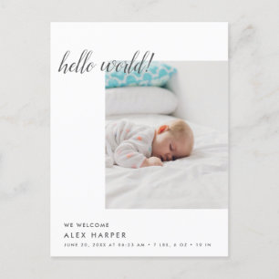 Cartão Postal De Anúncio Nascimento mínimo moderno da colagem da foto